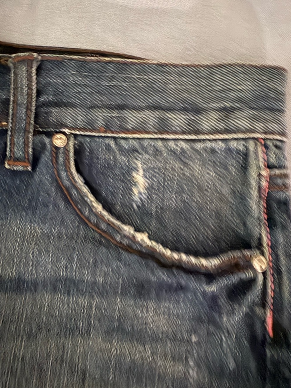 PINK Victoria's Secret Distressed Denim Mini Skirt - Picture 2 of 4